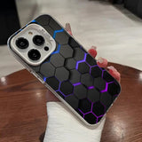 Honeycomb Building Block Hard Bumper Soft Silicone Case For iPhone 15 14 13 12 series