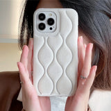 Luxury Flannel Wavy Pattern Case for iPhone 14 13 12 series