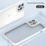 Premium Ultra Thin Frosted Transparent Silicone Case with Soft Frame Camera Protector For iPhone 12 Series