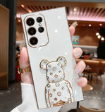 Black Pink BearBrick Soft TPU Case For Samsung Galaxy S23 S22 S21 Ultra Plus