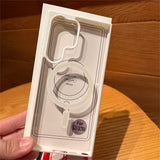 Magnetic Wireless Charging Magsafe Transparent Armor Case For Samsung Galaxy S23 S22 Ultra Plus