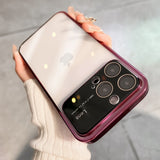 Large Window Transparent PC Plating Case For iPhone 14 13 12 series