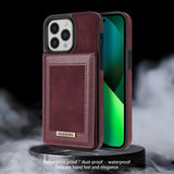 RFID Blocking Leather Card Holder Case for iPhone 14 13 12 11 Series