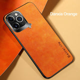 Luxury Leather Magnetic Holder Metal Ring Bracket Phone Case For iPhone 12 Series