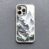 Art Painting Landscape Silicone Soft Case For iPhone 15 14 13 12 Series
