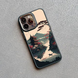 Japanese Aesthetic Mount Fuji Landscape Silicone Case For iPhone 15 14 13 Series