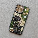 Creative Black Cat Illustration Gorgeous Nature Silicone Case for iPhone 15 14 13 series