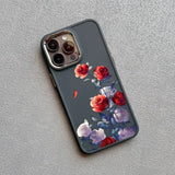Rose Flowers Shockproof Silicone Case For iPhone 15 14 13 12 series
