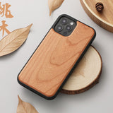 Magnetic Wallet Wood Case for iPhone 14 13 12 series