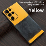 Luxury Leather Ultra Thin Camera Protection Case for Samsung Galaxy S22 Ultra Plus