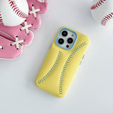 Hand Stitched Baseball Luxury Leather Creative Case For iPhone 14 13 12 Series