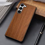 Unique Design Lightweight Wood Pattern PU Leather Case For Samsung Galaxy S23 series