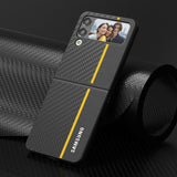 Carbon Fiber Pattern Hard PC Case For Samsung Galaxy Z Flip 4