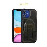 Bracket PU Leather Card Slot Stand Case For iPhone 13 12 11 Series