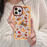 Pumpkin Fall Leaf Case for iPhone 14 13 12 series