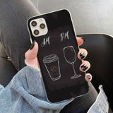 Coffee Wine Cup Printed Ultra-thin Soft Silicone Case for iPhone 12 11 Series