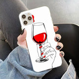 Coffee Wine Cup Printed Ultra-thin Soft Silicone Case for iPhone 12 11 Series