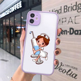 Medicine Doctor Nurse Cartoon Transparent Case for iPhone 12 11 Series