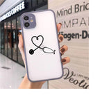 Medicine Doctor Nurse Cartoon Transparent Case for iPhone 12 11 Series