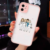 Medicine Doctor Nurse Cartoon Transparent Case for iPhone 12 11 Series