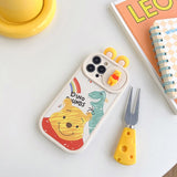 Cartoon 3D Dino Sounds Sliding Window Case for IPhone 14 13 12 series