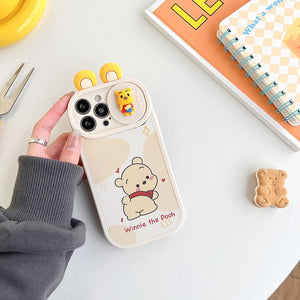 Cartoon Sliding Window Soft Case for iPhone 14 13 12 series