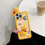 3D Disney Winnie The Pooh Silicone Soft Case For iPhone 14 13 12 series