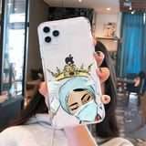 Medicine Doctor Nurse Cartoon Transparent Case for iPhone 12 11 Series