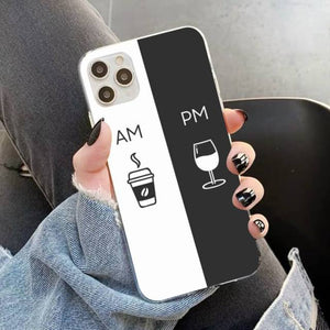 Coffee Wine Cup Printed Ultra-thin Soft Silicone Case for iPhone 12 11 Series