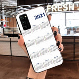 Calendar 2021 Letter Phone Case For Samsung Galaxy S21 S20 Series