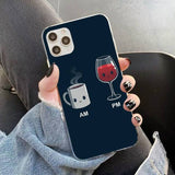 Coffee Wine Cup Printed Ultra-thin Soft Silicone Case for iPhone 12 11 Series