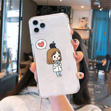 Medicine Doctor Nurse Cartoon Transparent Case for iPhone 12 11 Series