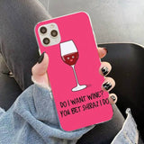 Coffee Wine Cup Printed Ultra-thin Soft Silicone Case for iPhone 12 11 Series