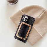 3D Metal Buckle Hard Leather Case for iPhone 12 11 Series