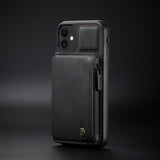 Luxury Retro Fashion Leather Zipper Wallet Flip Case For iPhone 13 Series