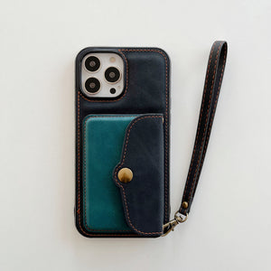 Luxury Wallet Strap Leather Case for iPhone 13 12 11 Pro Max Mini