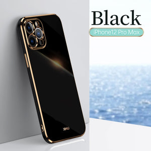 Luxury 6D Square Plating Ring Stand Holder Phone Case For iPhone 12 11 Series