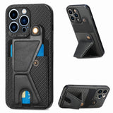 Carbon Fiber Leather Wallet Case for iPhone 13 12 11 Series