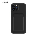Soft Silicone Shockproof Card Slot Holder Case For iPhone 13 12 Series