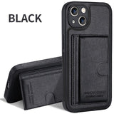 Luxury Leather Kickstand Wallet Case for iPhone 13 12 11 Pro Max