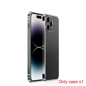 Stainless Steel Matte Lens Protection Case For iPhone 14 series