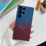 Luxury Gradient Color Magsafe Magnetic Charging Matte Case For Samsung Galaxy S23 S22 Ultra Plus