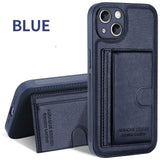 Luxury Leather Kickstand Wallet Case for iPhone 13 12 11 Pro Max