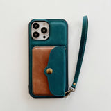 Luxury Wallet Strap Leather Case for iPhone 13 12 11 Pro Max Mini