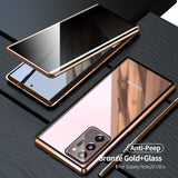 Metal Magnetic Privacy Glass Anti-peeping 360 Full Cover Case for Samsung Galaxy Note 20 Series