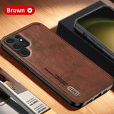 Magnetic Vintage Matte Leather Soft Edge Case For Sumsung Galaxy S24 series