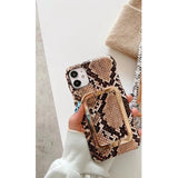 3D Metal Buckle Hard Leather Case for iPhone 12 11 Series