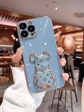 Cute Bear Stand Case for iPhone 14 13 12 series