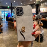 Purse Flannel Pattern Leather Bag Case for iPhone 13 12 11 Pro Max