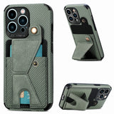 Carbon Fiber Leather Wallet Case for iPhone 13 12 11 Series